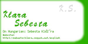 klara sebesta business card